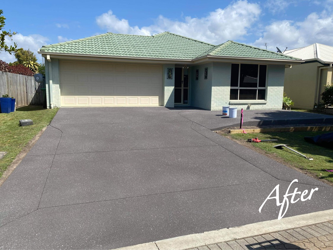 Finished covercrete driveway